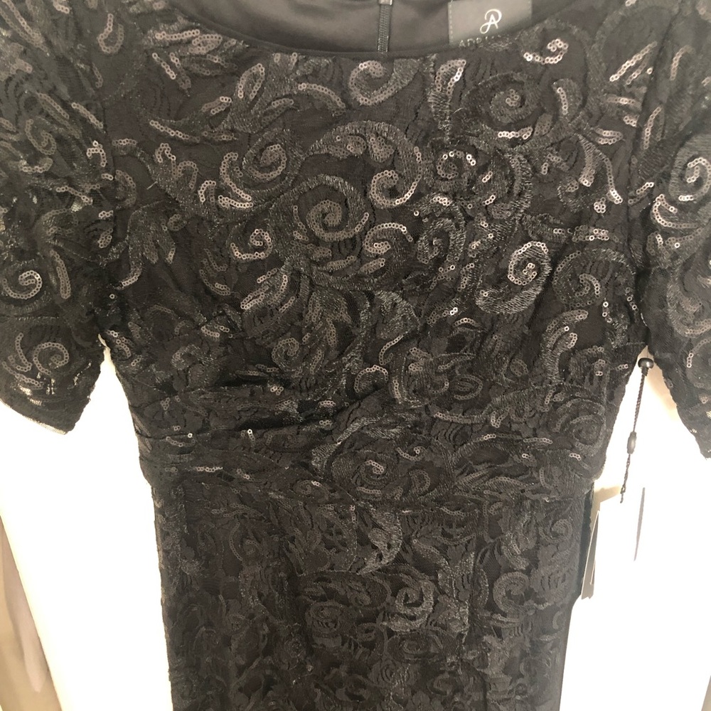 Adrianna Papell long sequin black dress